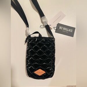 MZ Wallace Black Quilted Crossbody Phone Holder